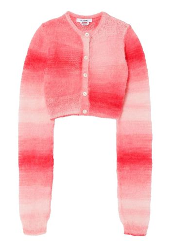 RE/DONE gradient-effect cropped cardigan - Rot