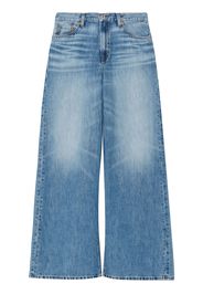 RE/DONE whiskering-effect low-rise wide-leg jeans - Blau