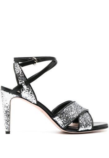 RED(V) 95mm glitter ankle-strap sandals - Grau