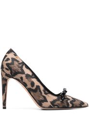 RED(V) Sandie leopard-print bow-detail pumps - Nude