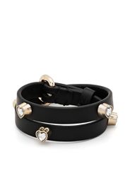 RED(V) buckle-fastening leather bracelet - Schwarz