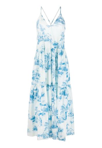 RED Valentino Toile de Jouy-print midi dress - Weiß