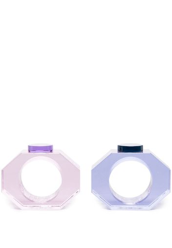 Reflections Copenhagen Shelby set of 2 crystal napkin rings - Rosa
