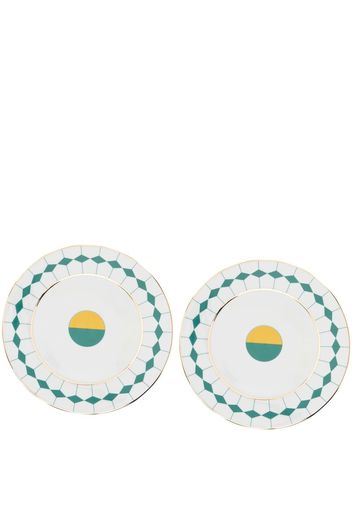 Reflections Copenhagen Ponta set of 2 dessert plates (23cm) - Grün