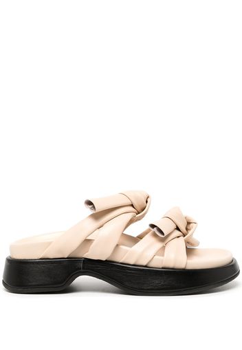 Reike Nen double-strap ribbon sandals - Nude