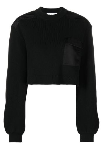 REMAIN long-sleeve cropped sweatshirt - Schwarz