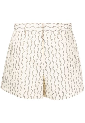 REMAIN abstract-print cotton tailored shorts - Nude