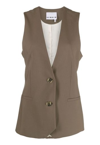 REMAIN layered V-neck waistcoat - Grün