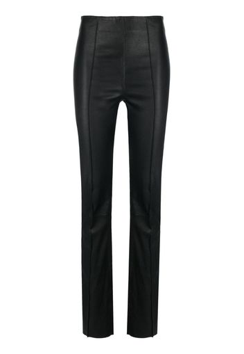 REMAIN mid-rise leather straight-leg trousers - Schwarz