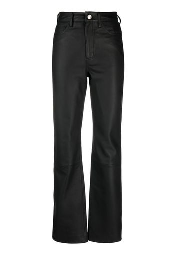 REMAIN matte leather trousers - Schwarz