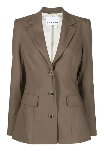 REMAIN notched-collar single-breasted blazer - Braun