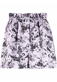 REMAIN paperbag waist abstract pattern shorts - Violett