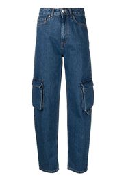 REMAIN tapered-leg cargo jeans - Blau