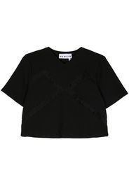REMAIN T-Shirt mit Spitzeneinsatz - Schwarz