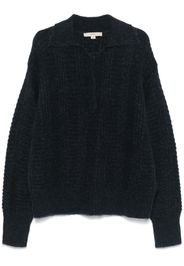 REMAIN Strickpullover mit Poloshirtkragen - Blau