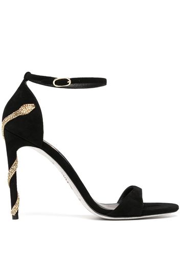 René Caovilla snake-wrapped suede pumps - Schwarz