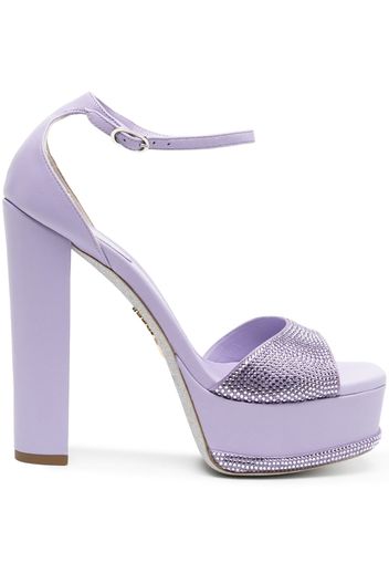 René Caovilla 90mm crystal-embellished platform sandals - Violett