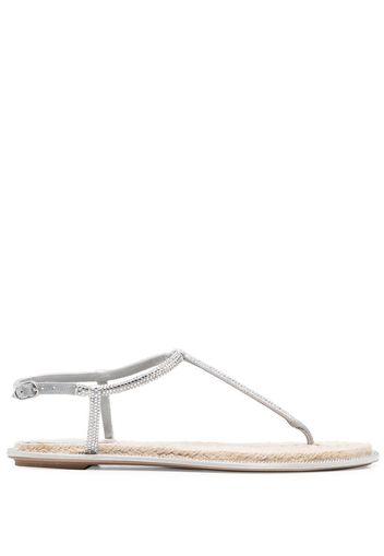 René Caovilla rhinestone embellished thong sandals - Grau