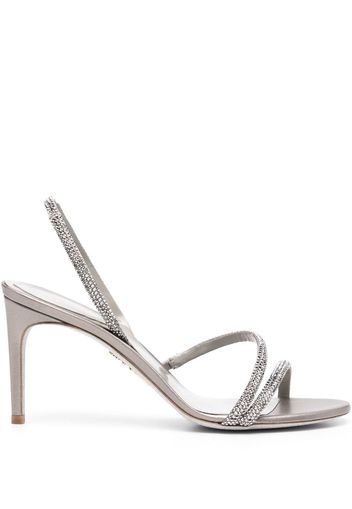 René Caovilla crystal-embellishment 88mm sandals - Grau