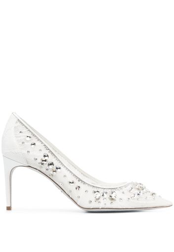 René Caovilla crystal-embellished pumps - Weiß