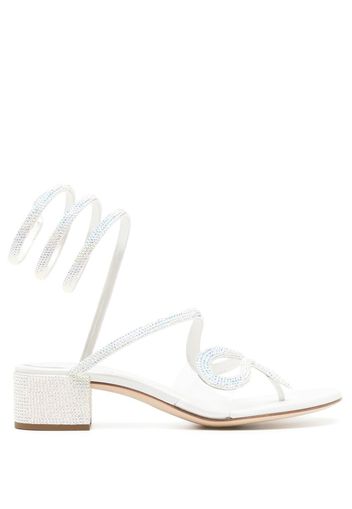 René Caovilla snake crystal embellished sandals - Blau