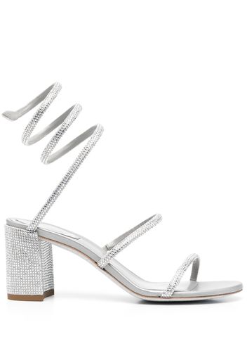 René Caovilla 70mm crystal-embellished strappy sandals - Grau