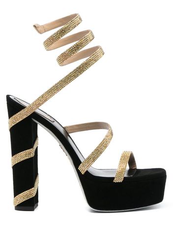 René Caovilla Cleo 155mm platform sandals - Gold