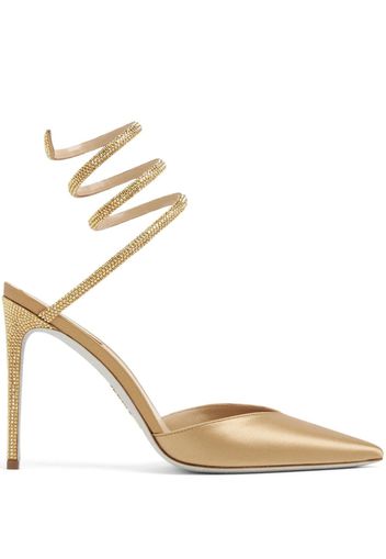 René Caovilla Cleo 105mm leather pumps - Gold