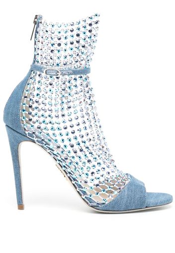 René Caovilla Galaxia 90mm crystal sandals - Blau