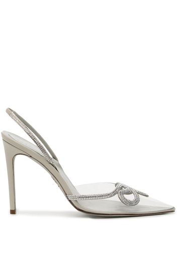 René Caovilla Mogana 100 snake-embellished pumps - Grau