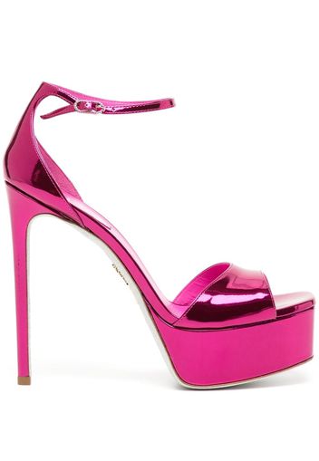 René Caovilla Anastasia 130mm metallic platform sandals - Rosa