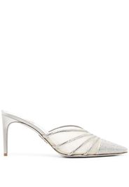 René Caovilla Bridal 80mm crystal-embellished mules - Grau