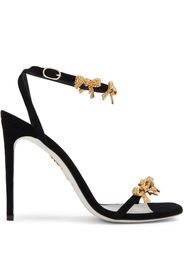 René Caovilla 105mm bow-detailing leather sandals - Schwarz