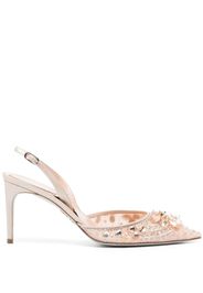 René Caovilla 50mm crystal-embellishment slingback sandals - Rosa