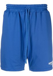 Represent logo-print track shorts - Blau
