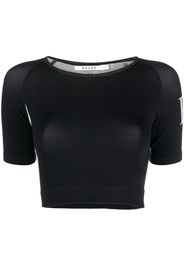 Rhude logo-print cropped T-shirt - Schwarz