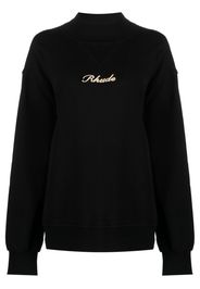 Rhude embroidered logo fleece sweatshirt - Schwarz