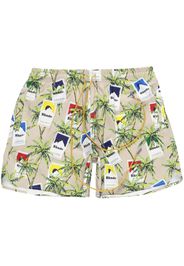 Rhude graphic-print deck shorts - Nude