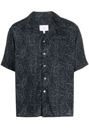 Rhude snakeskin-print logo-embroidered shirt - Schwarz