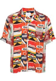 RHUDE Cigarette-print silk shirt - Rot