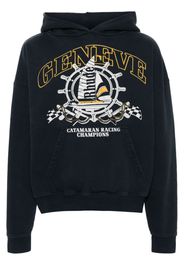 RHUDE nautical-print cotton hoodie - Schwarz