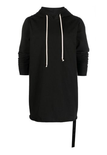 Rick Owens DRKSHDW longline organic drawstring hoodie - Schwarz