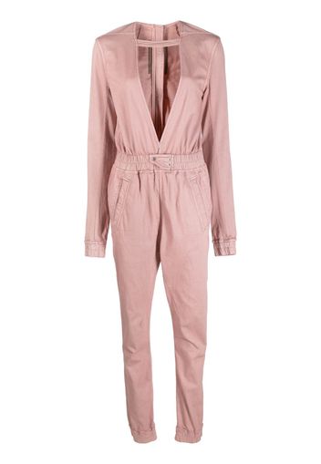 Rick Owens DRKSHDW plunging-neck jumpsuit - Rosa