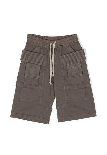 Rick Owens Kids drawstring-waist cotton shorts - Braun