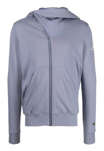 Rick Owens X Champion logo-print zip-up hoodie - Blau