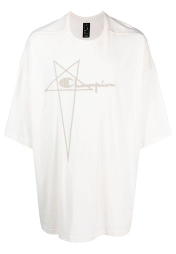 Rick Owens X Champion logo-embroidered organic cotton T-shirt - Nude