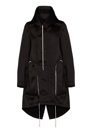 Rick Owens Bauhaus Fishtail Oversized-Mantel - Schwarz