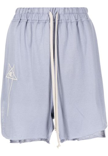 Rick Owens logo-embroidered shorts - Blau