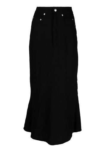 Rick Owens high-waisted wool midi skirt - Schwarz