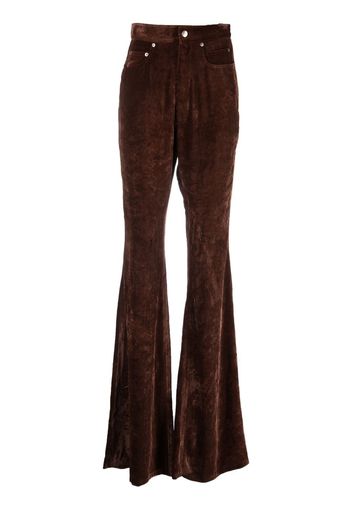 Rick Owens high-waist velvet jeans - Braun